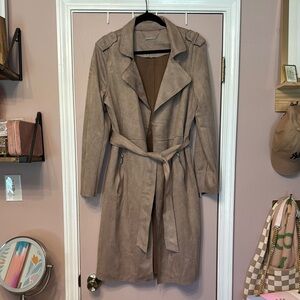 Suede Women's Trench Coat